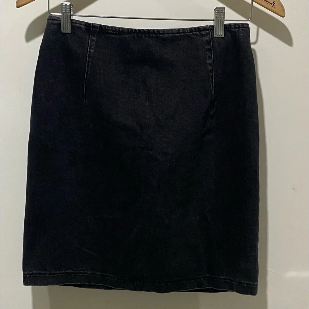 NWT | ASOS Denim Black Skirt with Back Zip - Picture 3 of 7